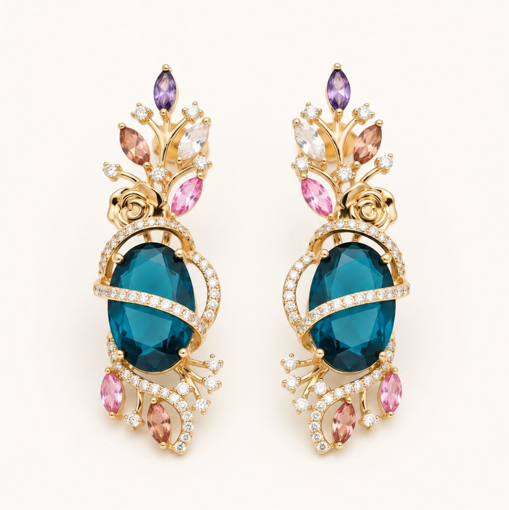 Floraison de Minuit Drop Earrings
