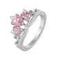Pink Moissanite Cluster Ring UK – Sterling Silver Floral Design | Rose Joy