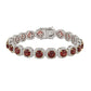 Red Stone Tennis Bracelet UK – Sterling Silver Halo Bracelet | Rose Joy