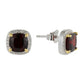 Garnet Stud Earrings UK – Moissanite Halo, Gold & Silver | Rose Joy