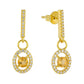 Soléa Citrine Drop Earrings — Moissanite Halo in Gold Vermeil