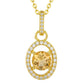 Soléa Halo Pendant Necklace — Golden Stone in Gold Vermeil