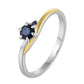 Blue Sapphire & Moissanite Ring in 925 Sterling Silver.