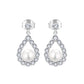 Pearl Drop Earrings with Moissanite Halo – Sterling Silver | Rose Joy