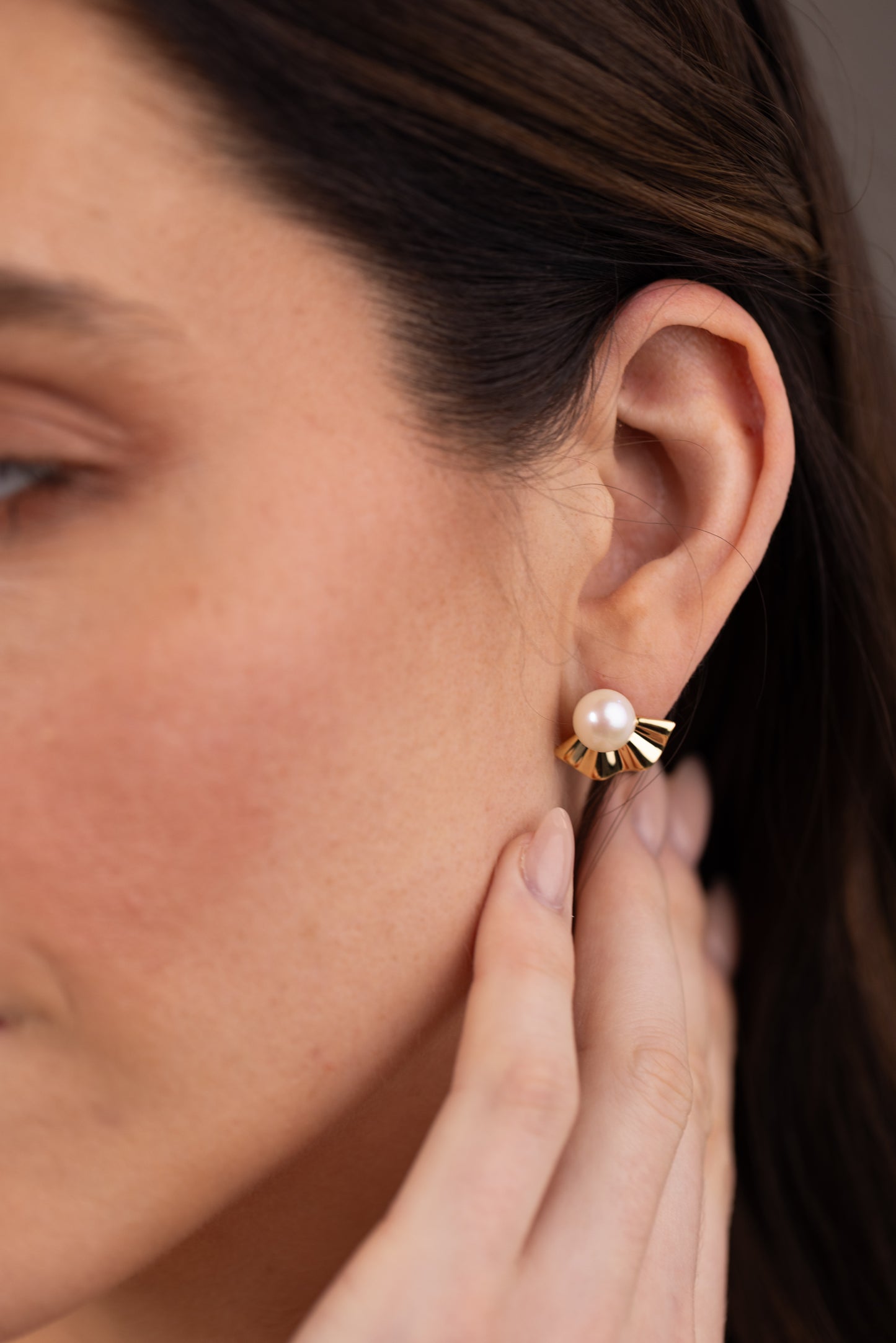 Aurélia Pearl Fan Earrings — Gold Vermeil on Sterling Silver
