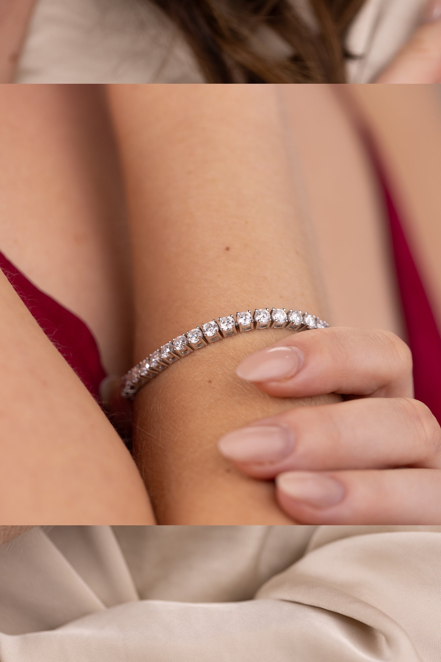 4mm Moissanite Tennis Bracelet UK – Sterling Silver, Rhodium Plated | Rose Joy