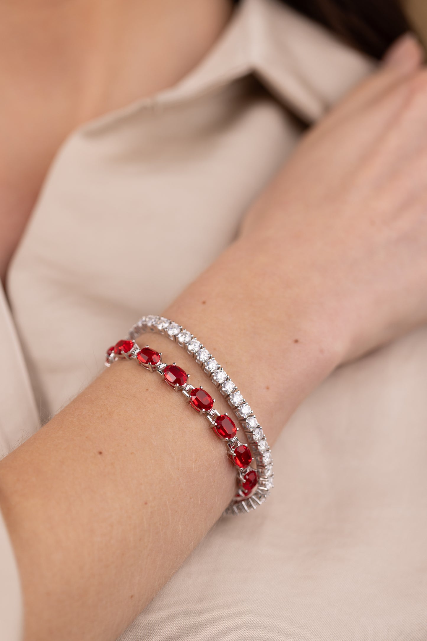 4mm Moissanite Tennis Bracelet UK – Sterling Silver, Rhodium Plated | Rose Joy