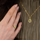 Soléa Verde Halo Necklace — Peridot & Moissanite in Gold Vermeil