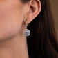 Blue Topaz Halo Drop Earrings in 925 Sterling Silver with Moissanite & Rhodium Finish | Rose Joy
