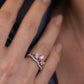 Pink Moissanite Cluster Ring UK – Sterling Silver Floral Design | Rose Joy