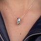 Multicolour Gemstone Bar Pendant Necklace in 925 Sterling Silver with Rhodium Finish | Rose Joy