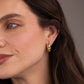 Multicolour Gemstone Hoop Earrings in 18k Gold Vermeil (925 Silver) | Rose Joy