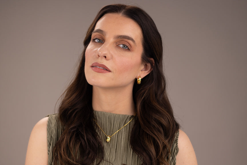 Multicolour Gemstone Barrel Necklace in 18k Gold Vermeil (925 Silver) | Rose Joy