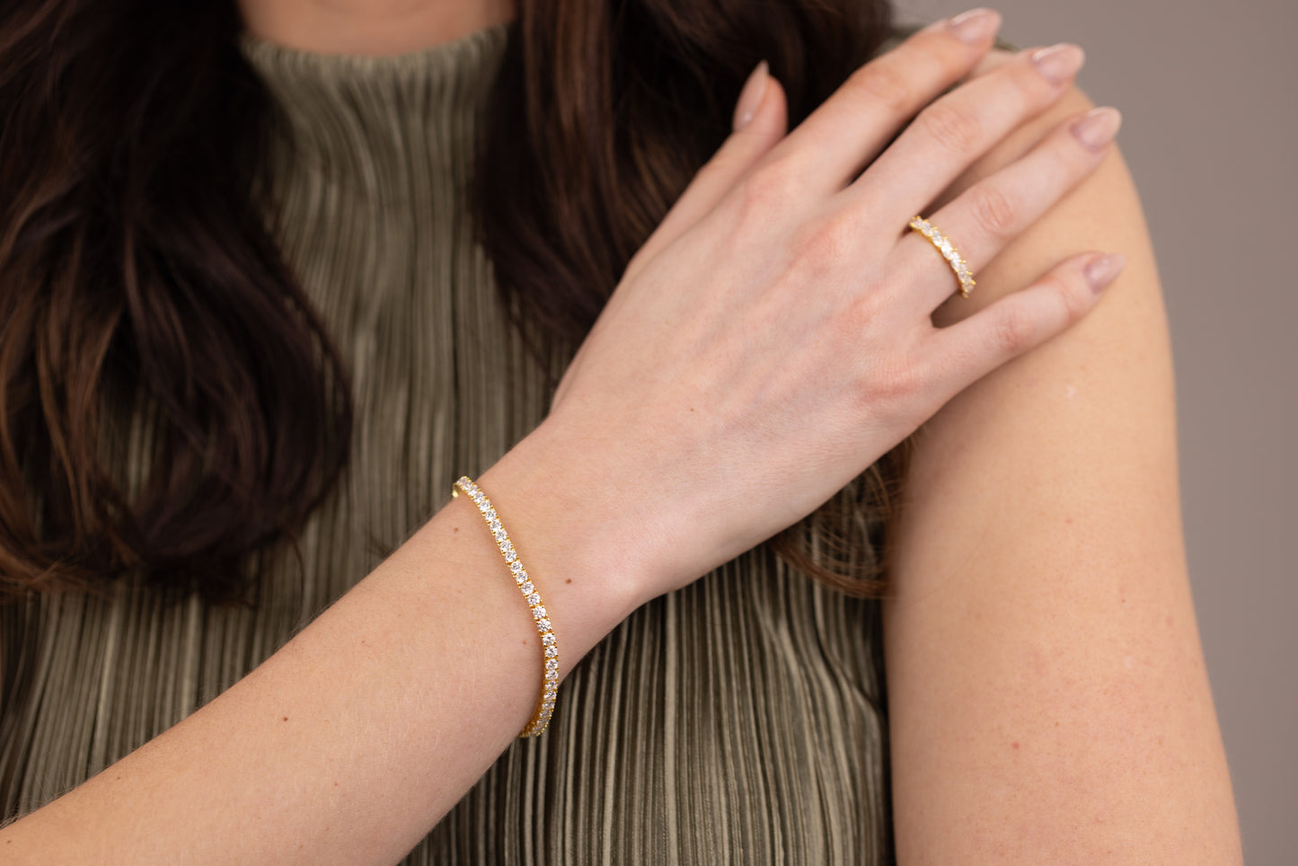 3mm Moissanite Gold Tennis Bracelet UK – Vermeil Sterling Silver | Rose Joy
