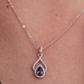 Heirloom Blue Sapphire & Moissanite Teardrop Necklace in 925 Sterling Silver