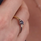 Blue Sapphire & Moissanite Ring in 925 Sterling Silver.