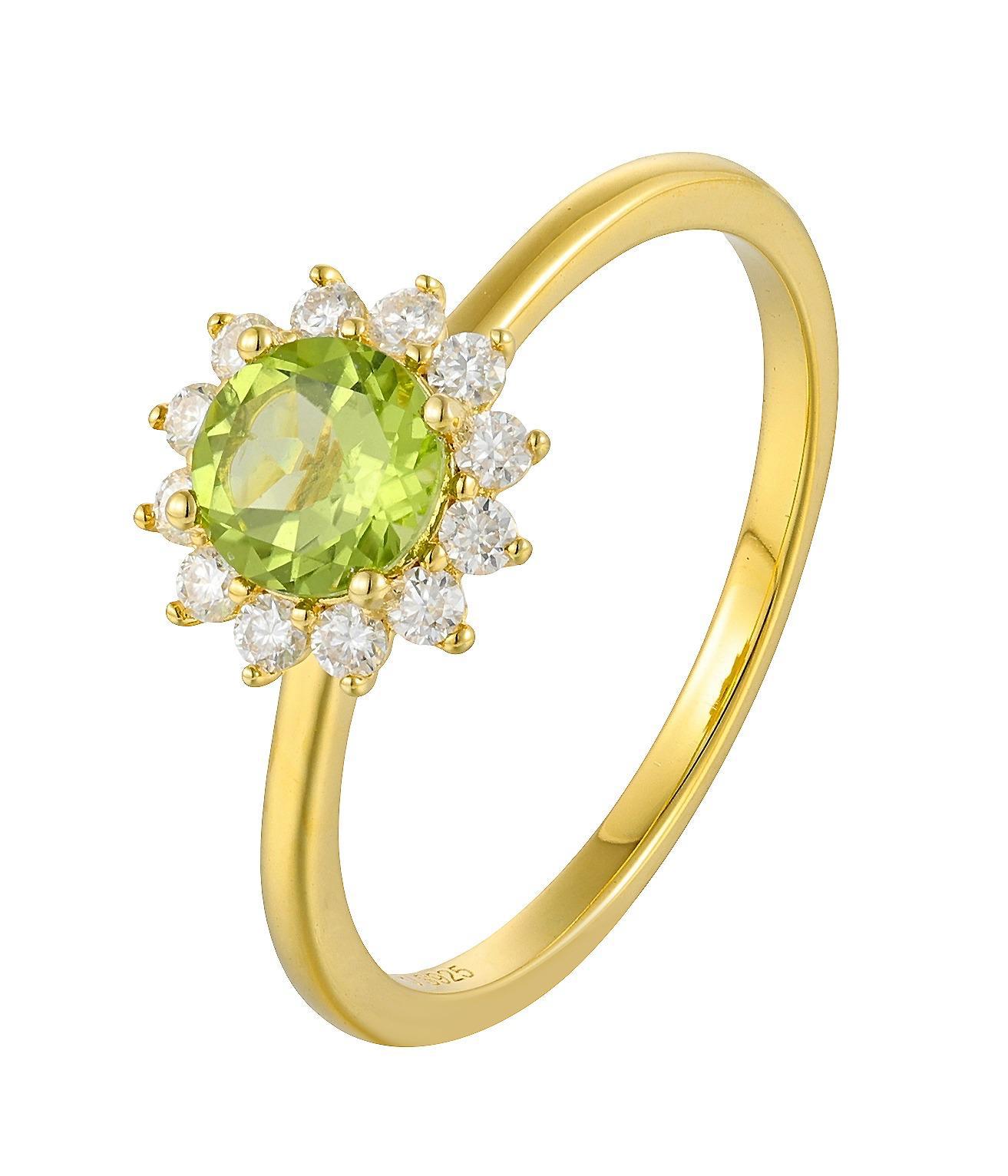 Soléa Verde Halo Necklace — Peridot & Moissanite in Gold Vermeil