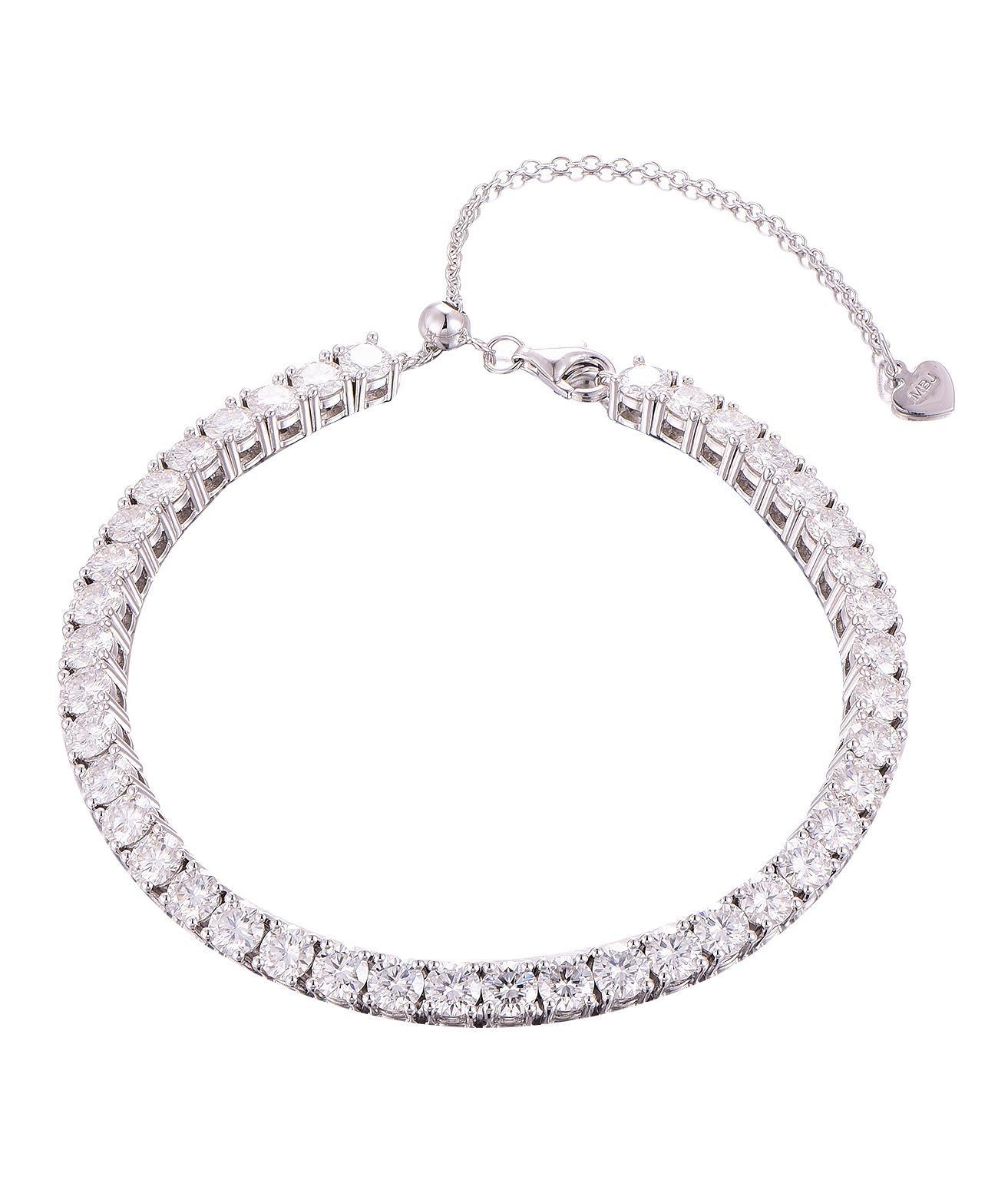 4mm Moissanite Tennis Bracelet UK – Sterling Silver, Rhodium Plated | Rose Joy