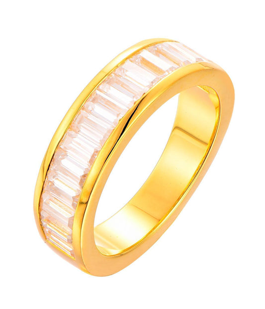 Moissanite Baguette Band Ring UK – Gold Vermeil Eternity Ring | Rose Joy