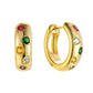 Multicolour Gemstone Hoop Earrings in 18k Gold Vermeil (925 Silver) | Rose Joy