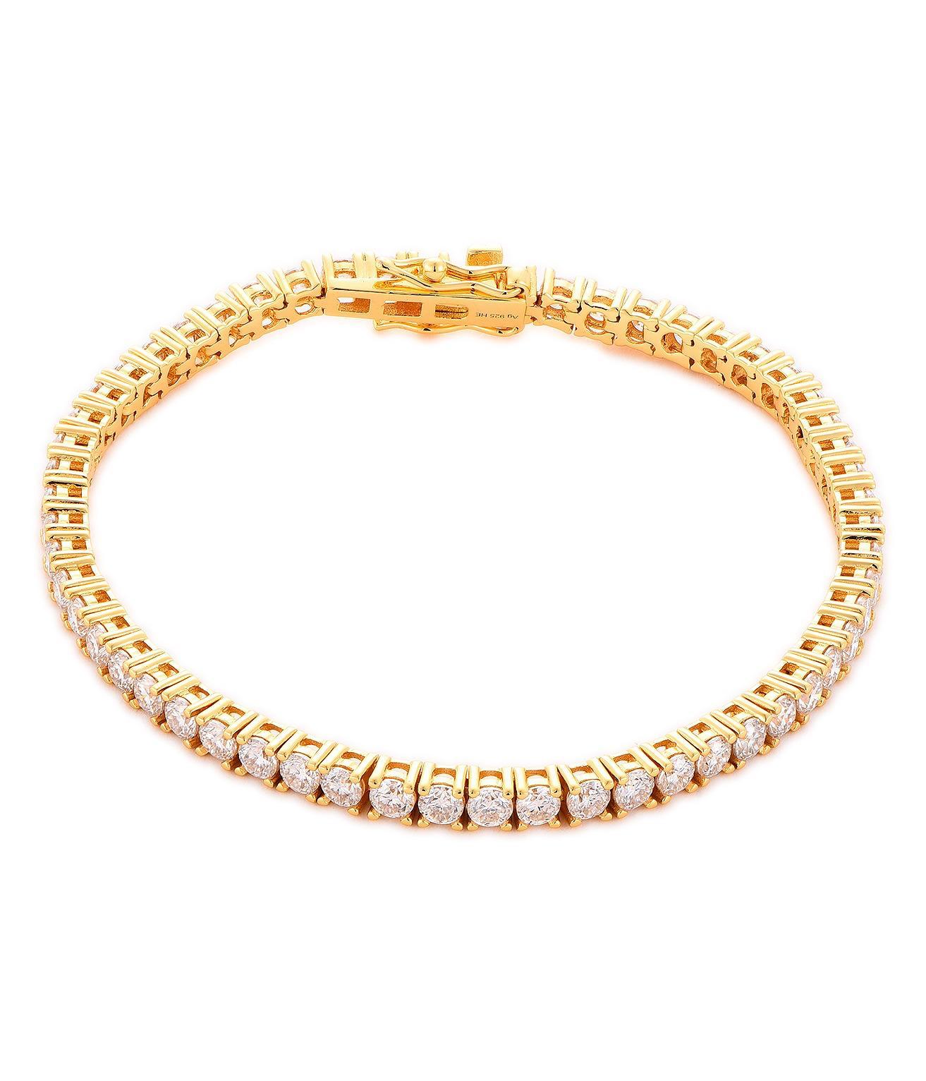 3mm Moissanite Gold Tennis Bracelet UK – Vermeil Sterling Silver | Rose Joy