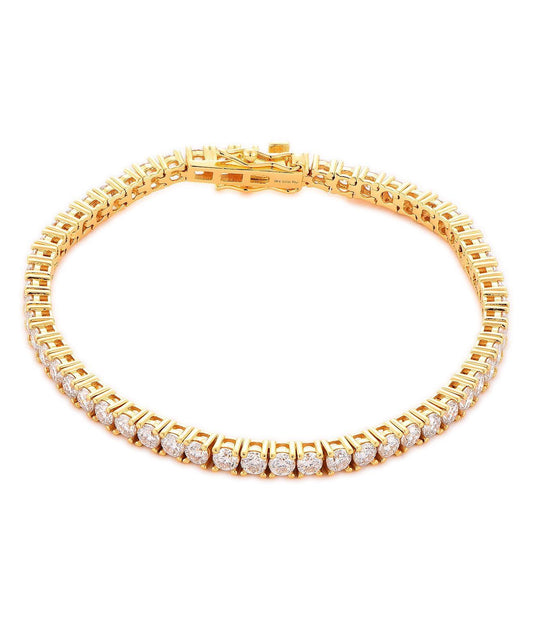 3mm Moissanite Gold Tennis Bracelet UK – Vermeil Sterling Silver | Rose Joy