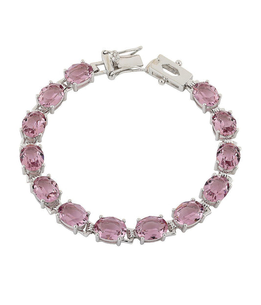 Purple Swarovski Crystal Bracelet UK – Sterling Silver Tennis Bracelet | Rose Joy