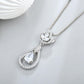 Moissanite Teardrop Pendant Necklace UK – Sterling Silver Halo Design | Rose Joy