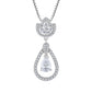 Moissanite Teardrop Pendant Necklace UK – Sterling Silver Halo Design | Rose Joy