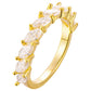 Marquise Moissanite Band Ring UK – Gold Vermeil Half Eternity | Rose Joy