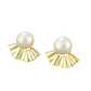 Aurélia Pearl Fan Earrings — Gold Vermeil on Sterling Silver