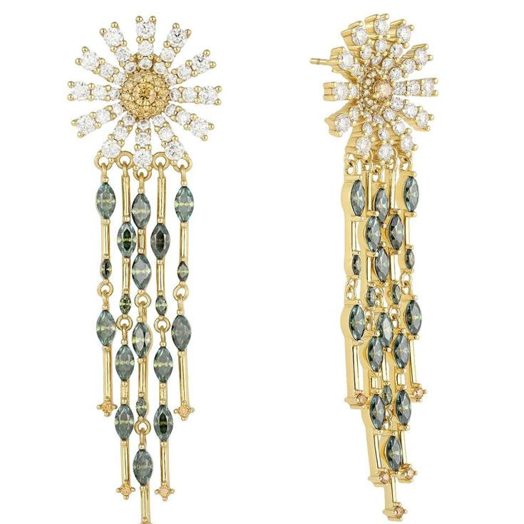 Verdant Agate Sunburst Chandeliers