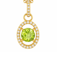 Soléa Verde Halo Necklace — Peridot & Moissanite in Gold Vermeil